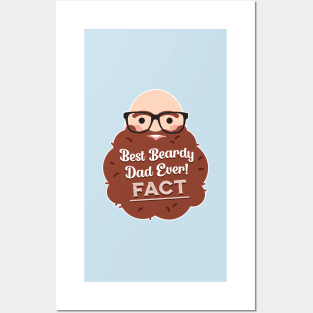 Best (Brown) Beardy Dad Ever FACT Posters and Art